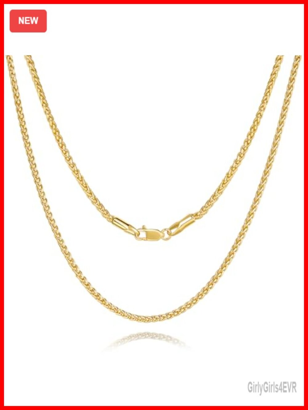 14K Gold Plated Franco Chain Necklace 1.3mm 22in Lobster Clasp